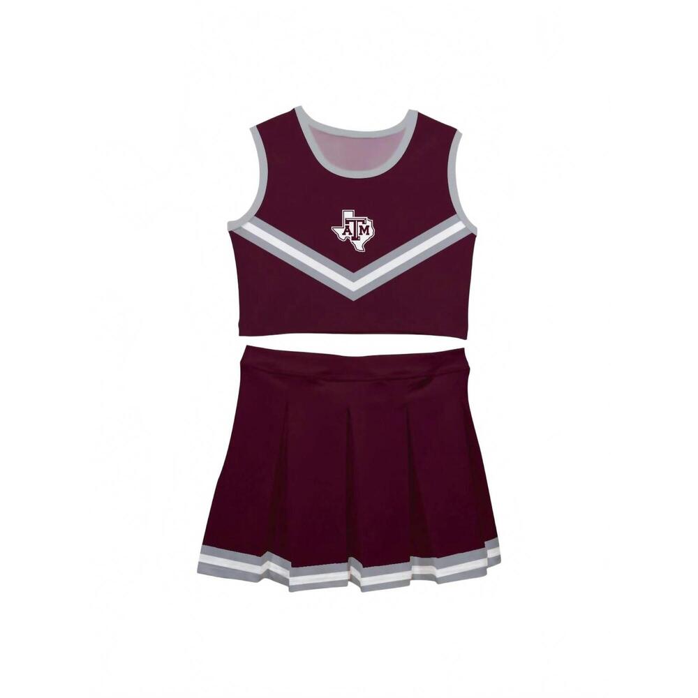NEW VIVE LA FETE girl's texas a&m 2-piece cheerleader set in red